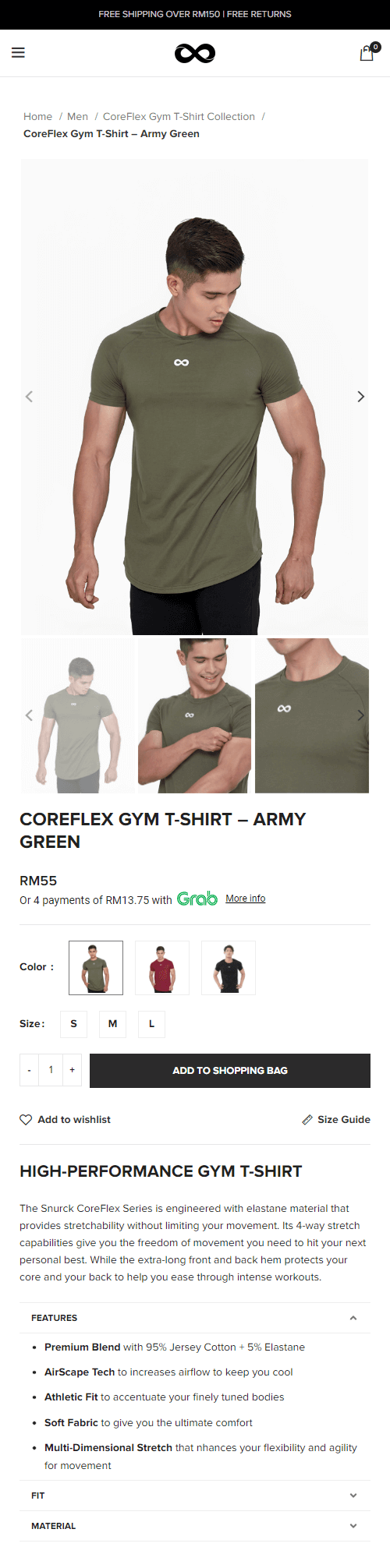 CoreFlex Gym T-Shirt - Army Green _ Snurck Outfit (1)